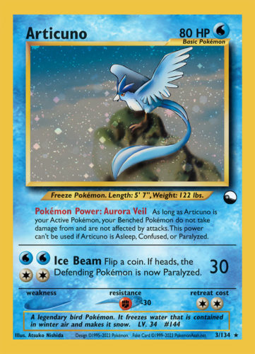 Articuno LV. 34 (☆) - 3/134 - Source: Vending Series 2