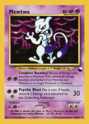 Mewtwo LV. 67 (☆) - 13/134 - Source: Vending Series 3