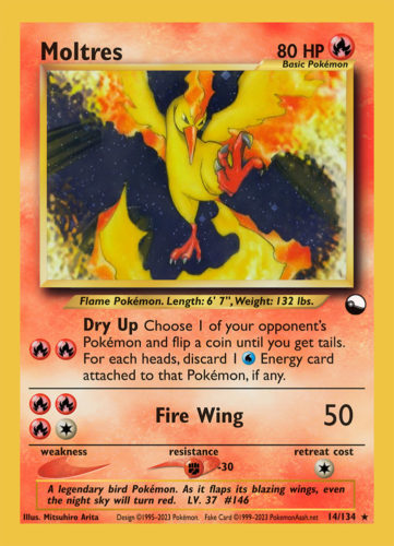 Moltres LV. 14 (☆) - 14/134 - Source: Vending Series 2