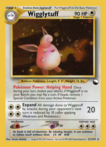 Wigglytuff LV. 40 (☆) - 21/134 - Source: Vending Series 1