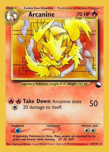 Arcanine LV. 35 (★) - 24/134 - Source: Squirtle Intro Pack Half Deck