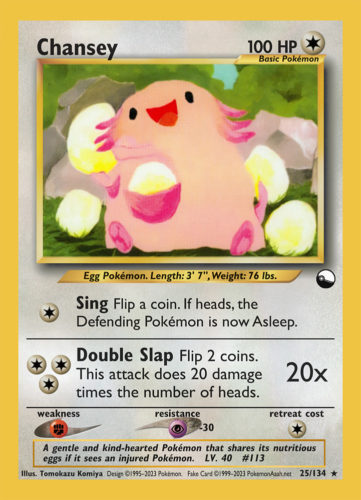 Chansey LV. 40 (★) - 25/134 - Source: Vending Series 1