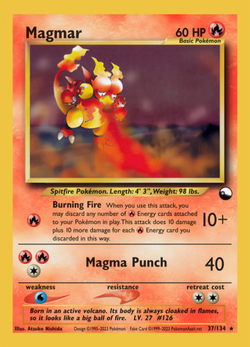 Magmar LV. 27 (★) - 37/134 - Source: Vending Series 3