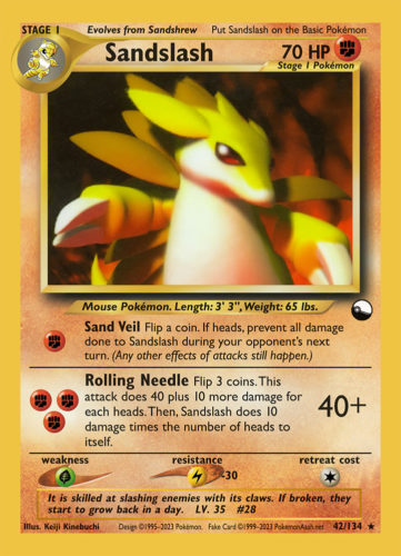 Sandslash LV. 35 (★) - 42/134 - Source: Vending Series 3