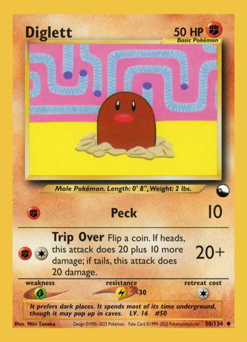 Diglett LV. 16 (◆) - 50/134 - Source: Easily Understand How to Play Pokémon Cards: Latest Edition Book