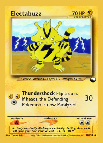 Electabuzz LV. 30 (◆) - 51/134 - Source: Bulbasaur Intro Pack Half Deck