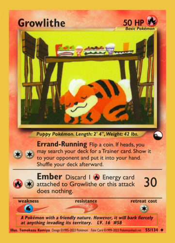 Growlithe LV. 16 (◆) - 55/134 - Source: Vending Series 3