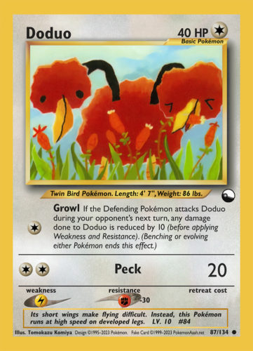 Doduo LV. 10 (●) - 87/134 - Source: Vending Series 1