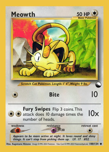 Meowth LV. 17 (●) - 100/134 - Source: Squirtle Intro Pack Half Deck