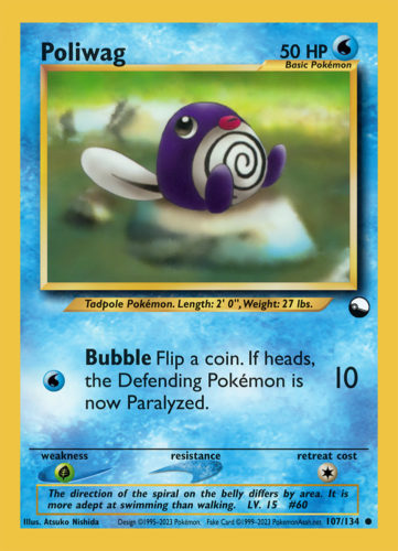 Poliwag LV. 15 (●) - 107/134 - Source: Vending Series 1